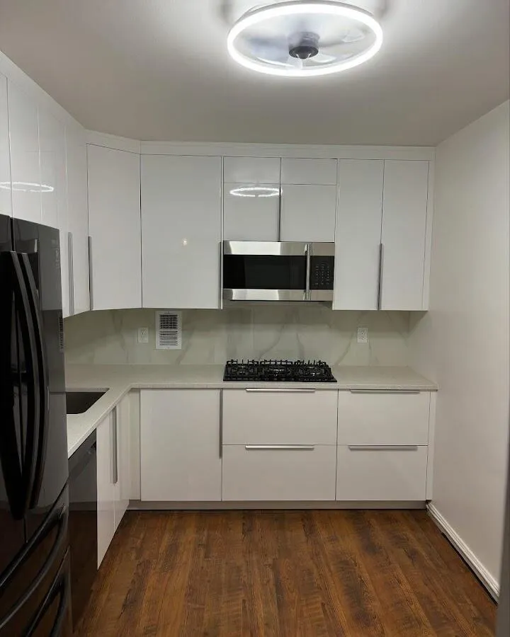 Renovated kitchen with quartz countertops in Barrington